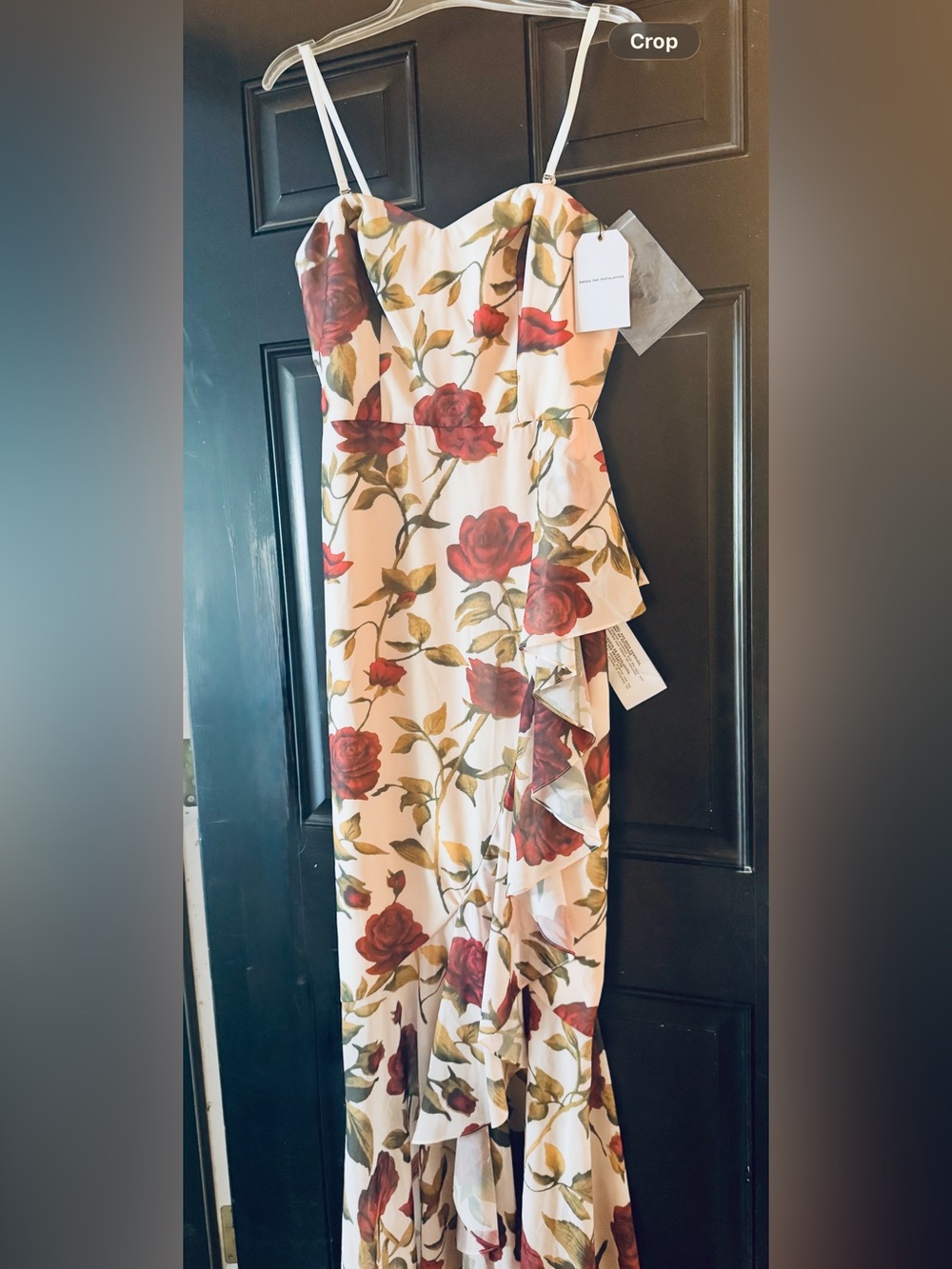 Dress the Population Evening Gown Fall Wedding Guest Dress in Roses Maxi - Picture 2 of 7